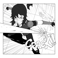 a black and white comic with an image of a girl in black and white