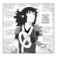 a comic with an image of a man holding a clap
