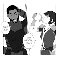 a comic with a man and a woman drinking from a cup