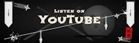 a black background with the words listen on youtube