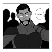 an image of a black man with a speech bubble